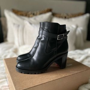 Christian Louboutin Black Trapeurdekoi Strappy Bootie size 37.5